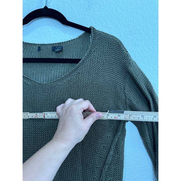 Women's Knitted Green V-Neck Sweater with Suede Elbow Patches XS - Picture 4 of 11